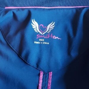 Smitten Dark Blue Top with Pink Accents